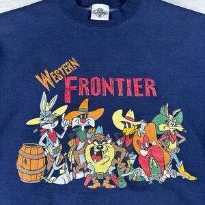 Warner Bros. Western Looney Tunes Navy Blue Sweatshirt XL